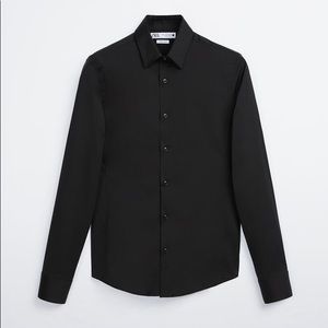 Zara Superslim Fit Black Button-down